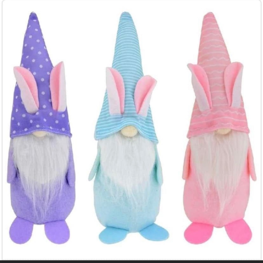 One 15 inch Easter bunny gnome